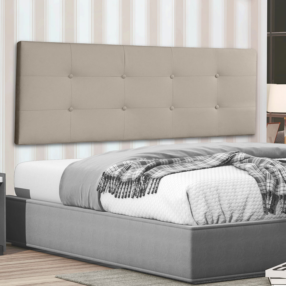Cabeceira Painel Solteiro 0,90m Berlim Suede Bege - Pallazio