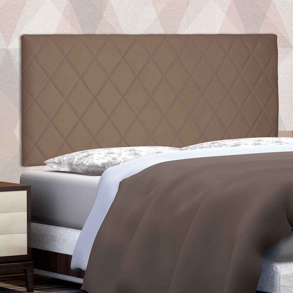 Cabeceira Painel Solteiro 0,90m Esmeralda Suede Caramelo - Pallazio