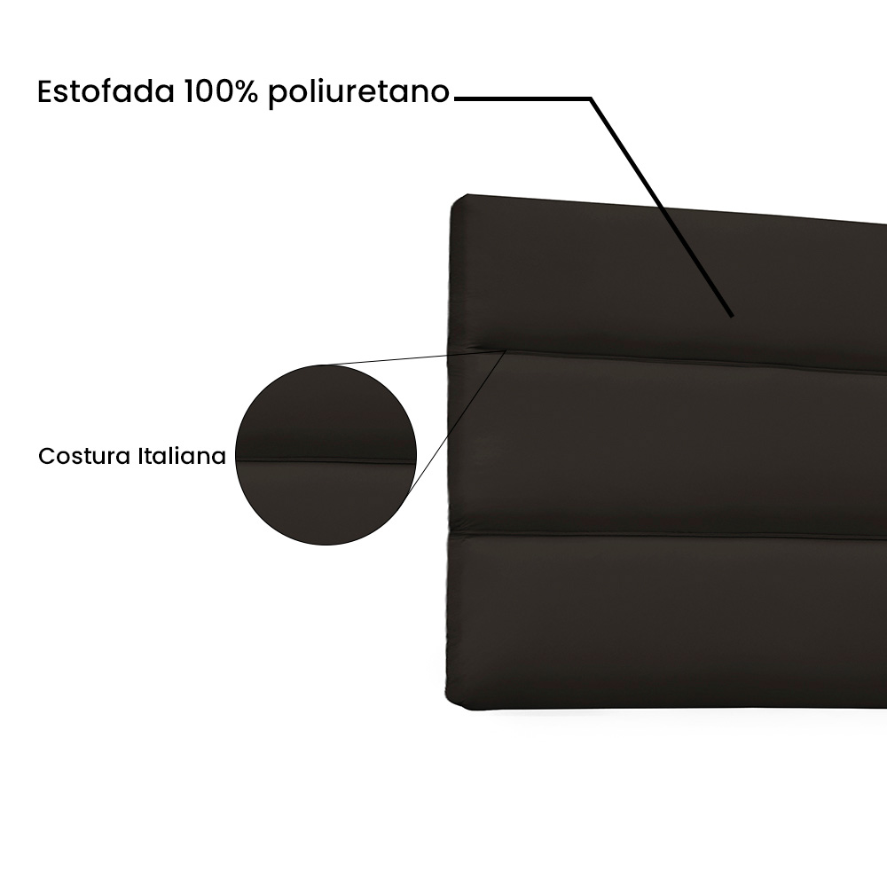 Cabeceira Painel Solteiro 0,90m La Italiana Corano Marrom - Pallazio