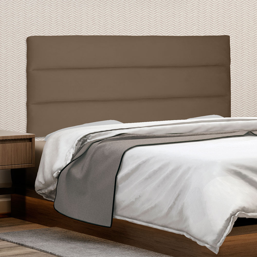 Cabeceira Painel Solteiro 0,90m La Italiana Suede Caramelo - Pallazio