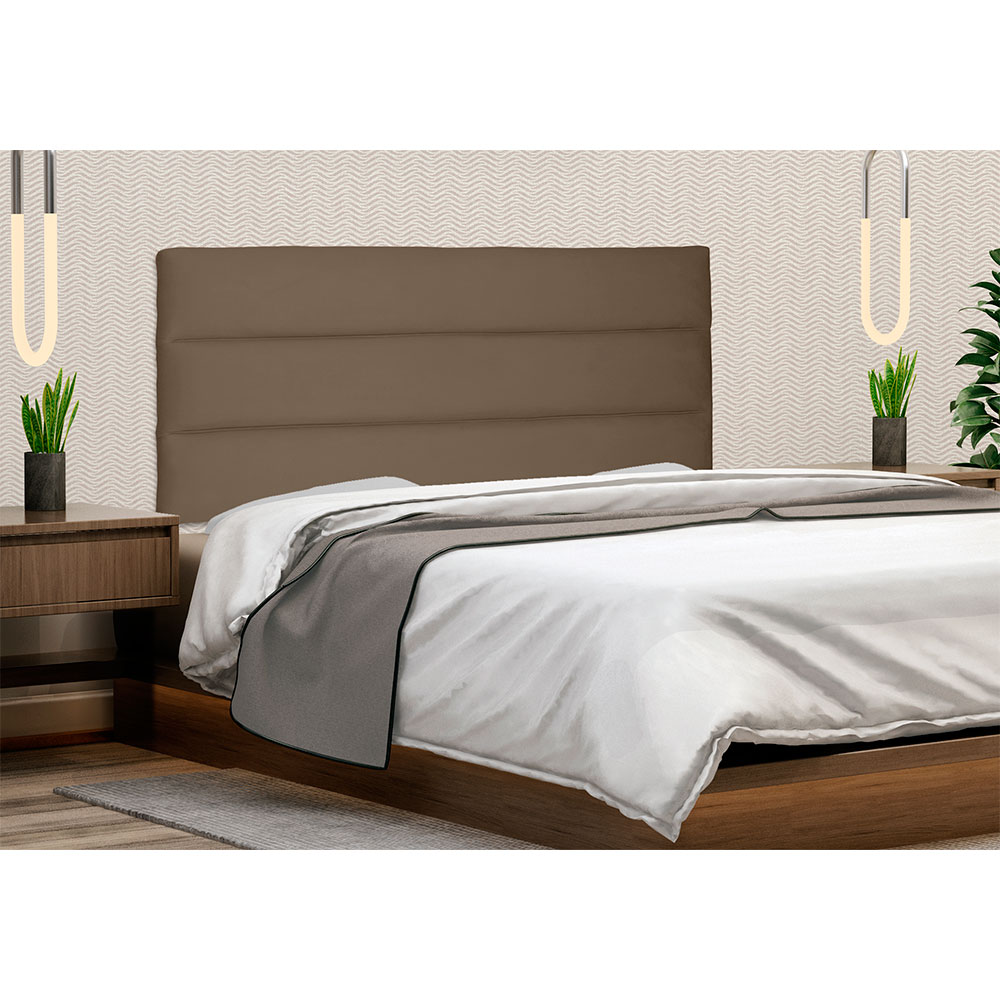 Cabeceira Painel Solteiro 0,90m La Italiana Suede Caramelo - Pallazio