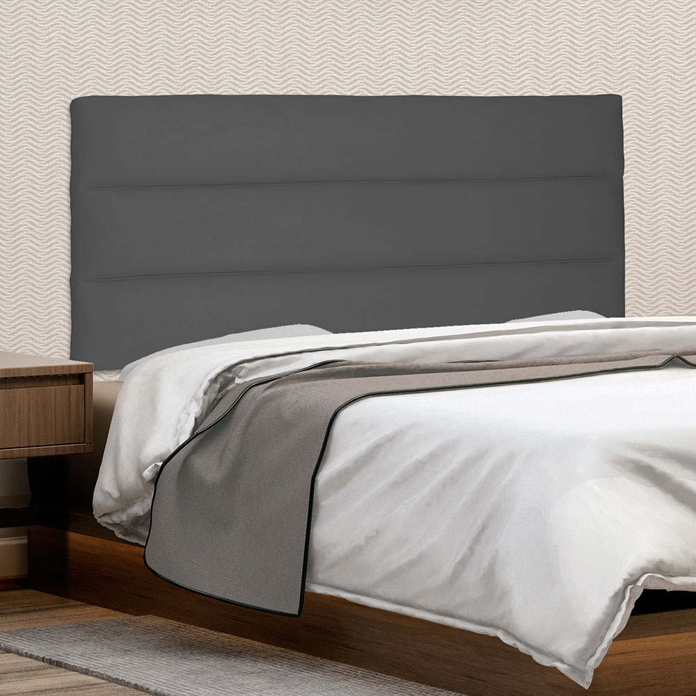 Cabeceira Painel Solteiro 0,90m La Italiana Suede Cinza - Pallazio