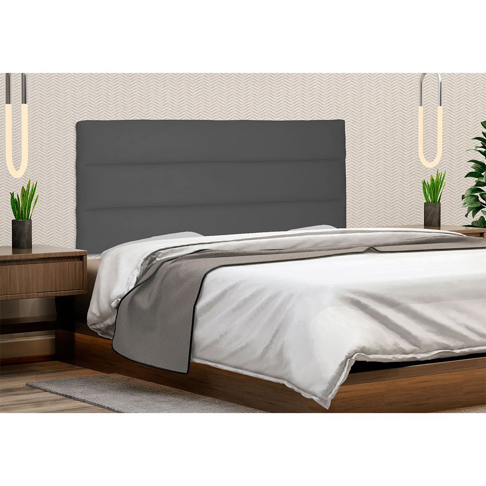 Cabeceira Painel Solteiro 0,90m La Italiana Suede Cinza - Pallazio