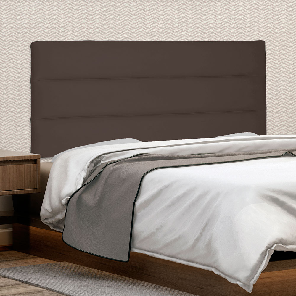 Cabeceira Painel Solteiro 0,90m La Italiana Suede Marrom Café - Pallazio