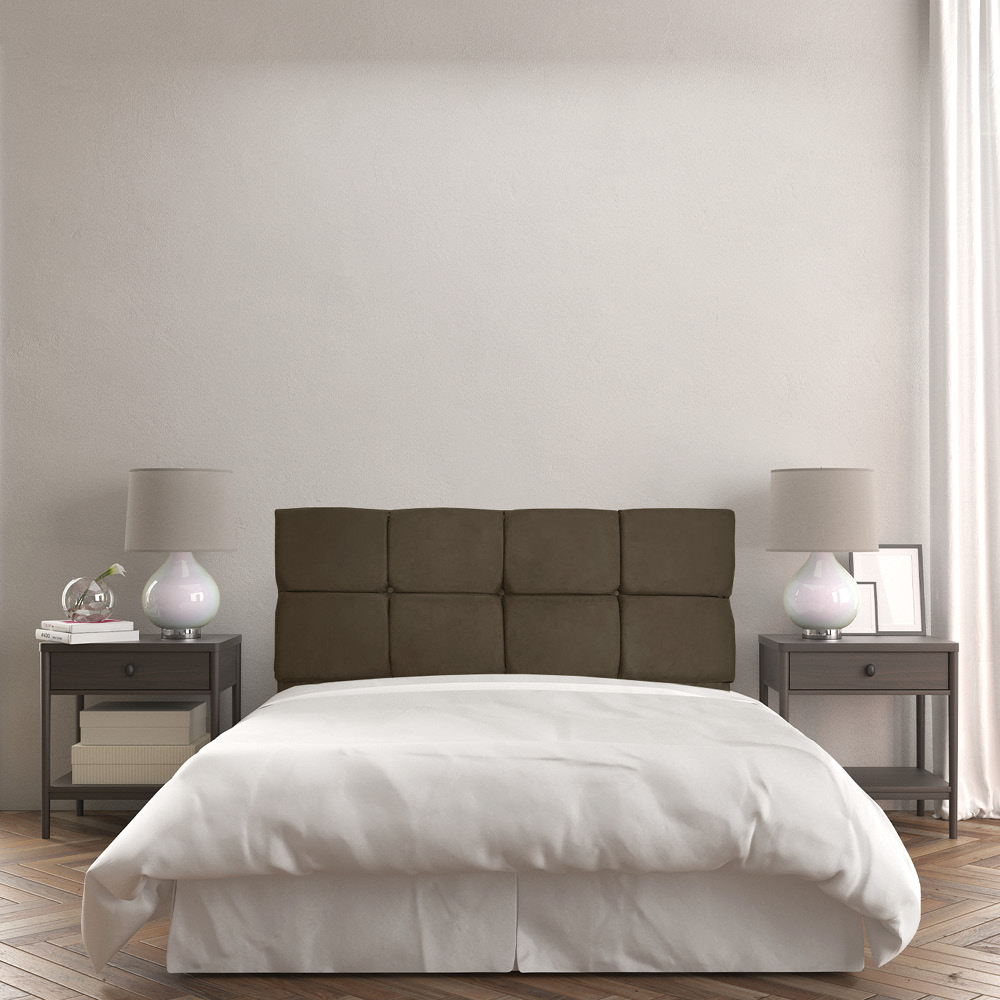 Cabeceira Painel Solteiro 0,90m Nina Suede Marrom - Pallazio