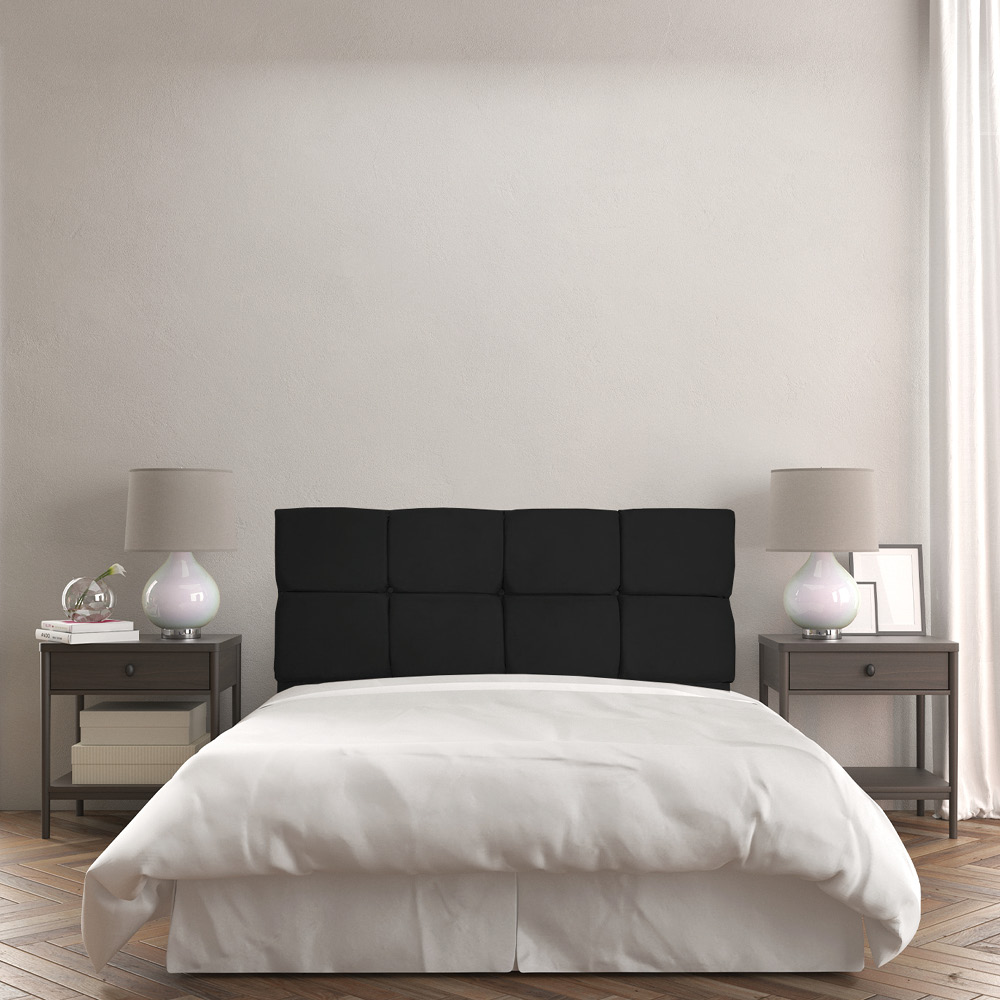 Cabeceira Painel Solteiro 0,90m Nina Suede Preto - Pallazio