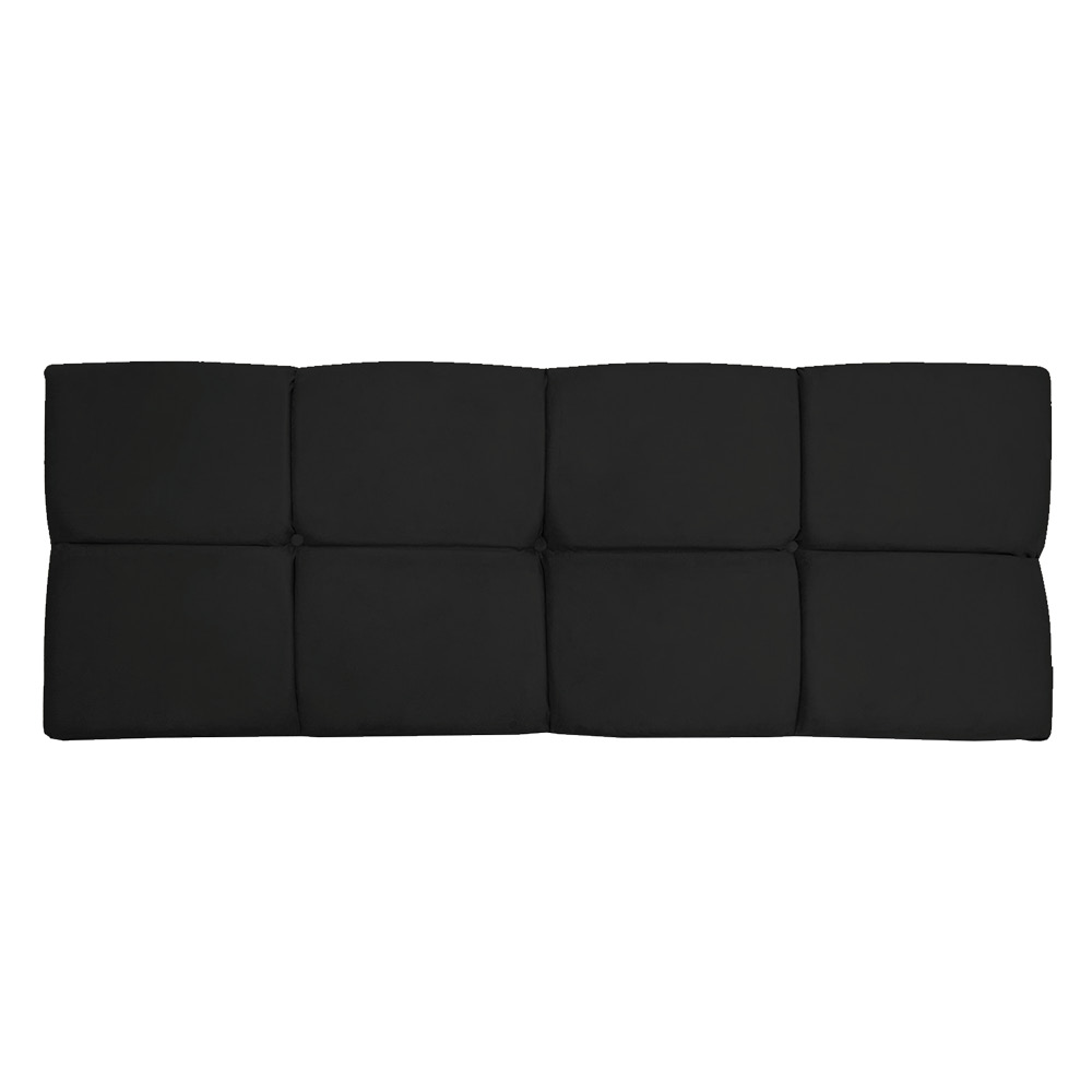Cabeceira Painel Solteiro 0,90m Nina Suede Preto - Pallazio
