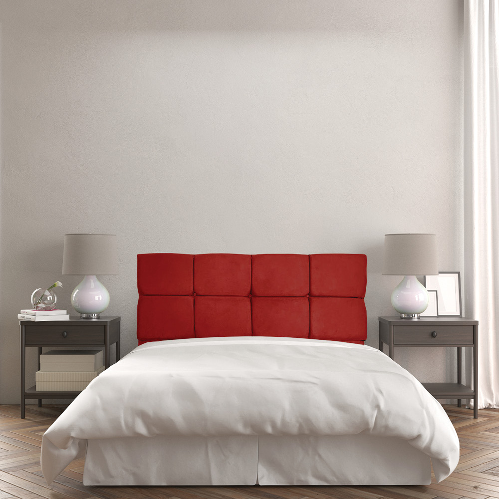 Cabeceira Painel Solteiro 0,90m Nina Suede Vermelho - Pallazio