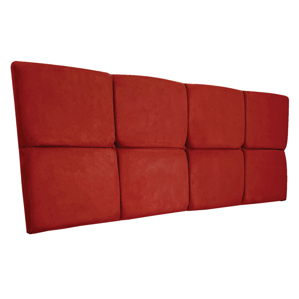 Cabeceira Painel Solteiro 0,90m Nina Suede Vermelho - Pallazio
