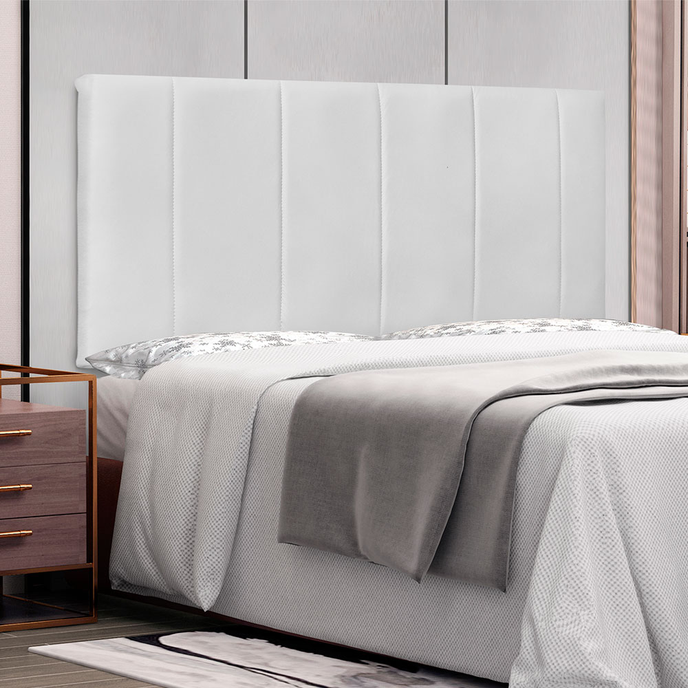 Cabeceira Painel Solteiro 0,90m Ravenna Corano Branco - Pallazio