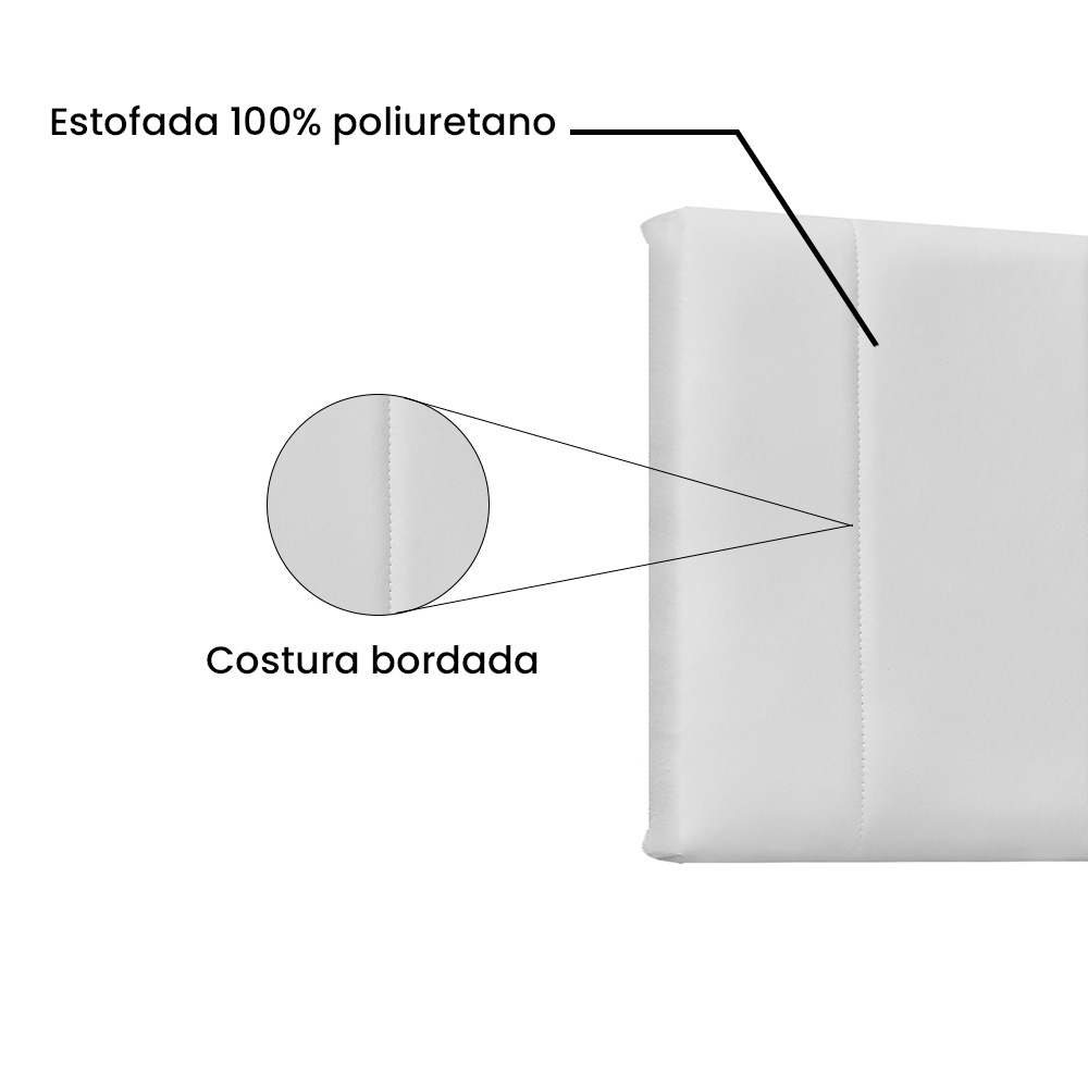 Cabeceira Painel Solteiro 0,90m Ravenna Corano Branco - Pallazio