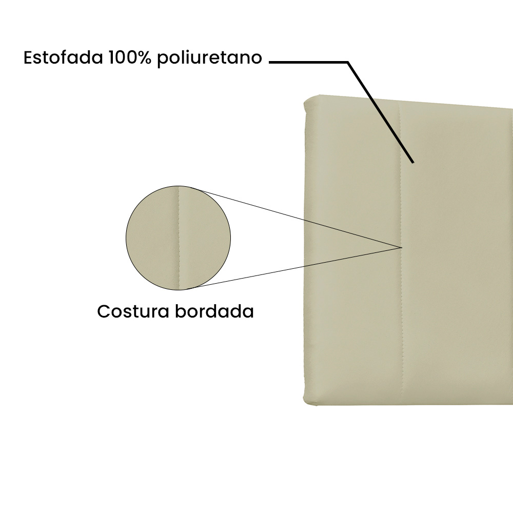 Cabeceira Painel Solteiro 0,90m Ravenna Corano Marfim - Pallazio