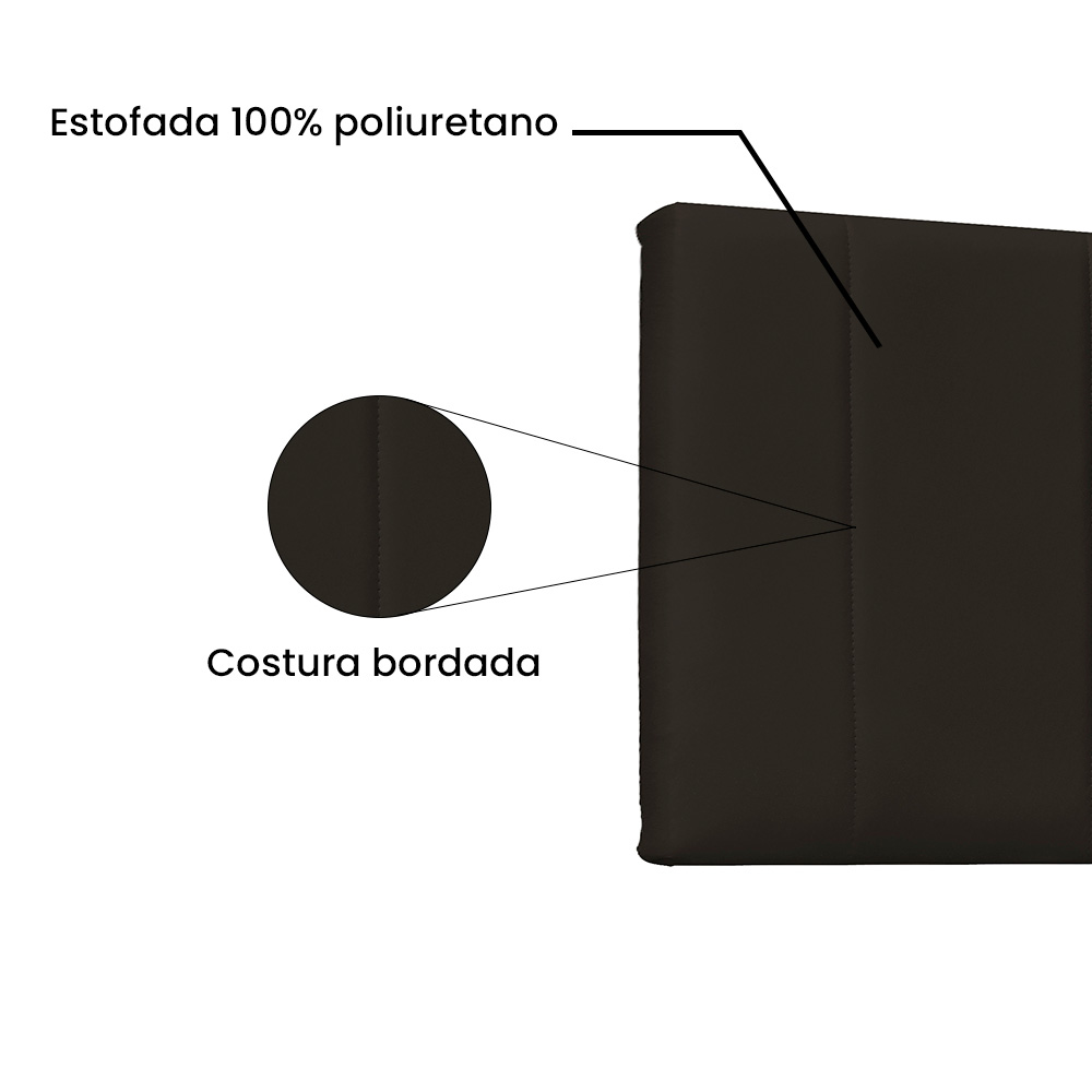 Cabeceira Painel Solteiro 0,90m Ravenna Corano Marrom - Pallazio
