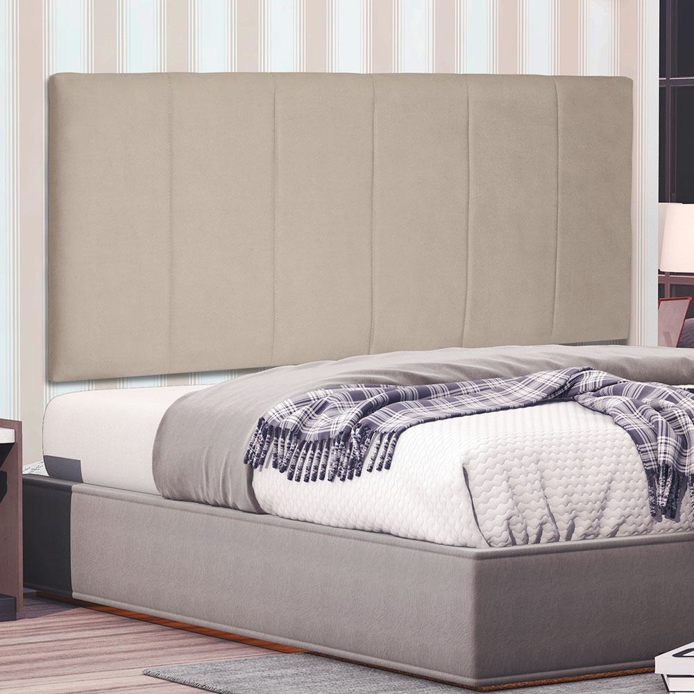 Cabeceira Painel Solteiro 0,90m Ravenna Suede Bege - Pallazio