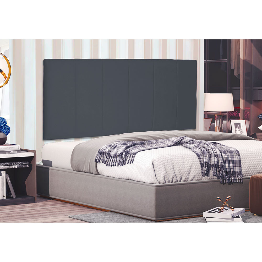 Cabeceira Painel Solteiro 0,90m Ravenna Suede Cinza - Pallazio