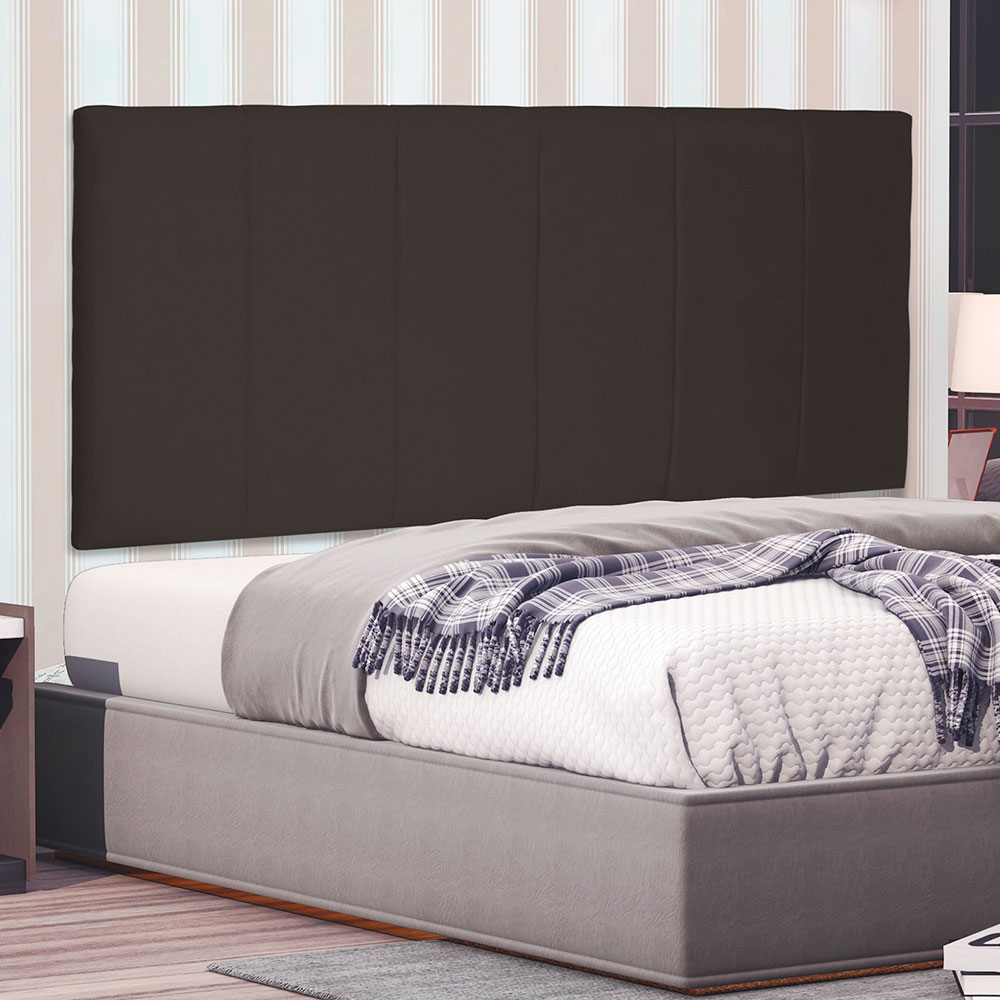 Cabeceira Painel Solteiro 0,90m Ravenna Suede Marrom Café - Pallazio