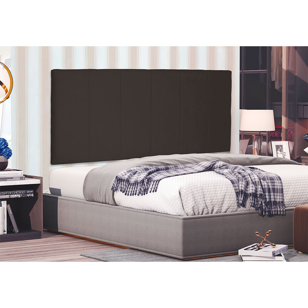 Cabeceira Painel Solteiro 0,90m Ravenna Suede Marrom Café - Pallazio