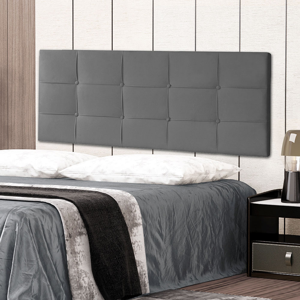 Cabeceira Painel Solteiro 0,90m Roma Suede Cinza - Pallazio