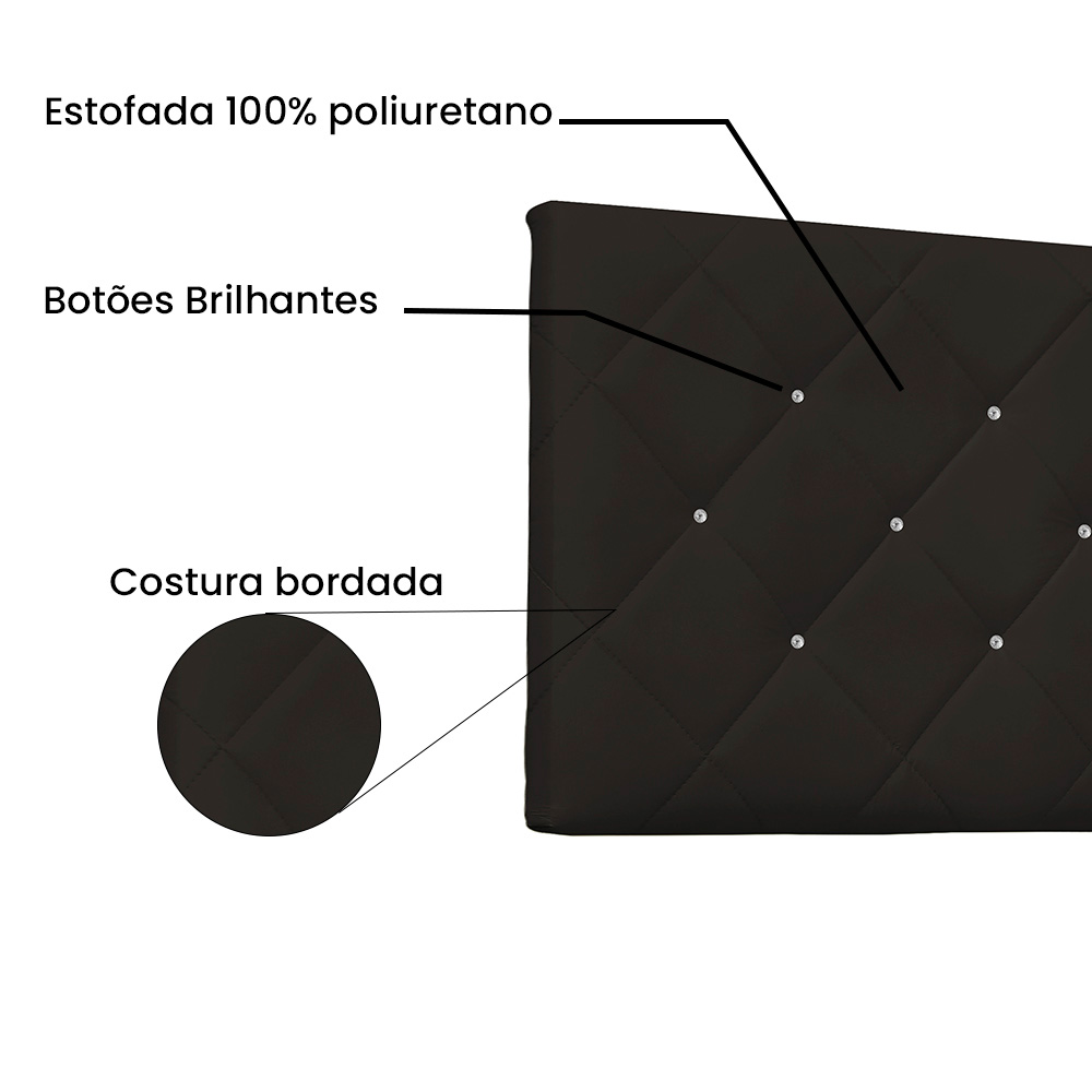 Cabeceira Painel Solteiro 0,90m Tânia Corano Marrom - Pallazio