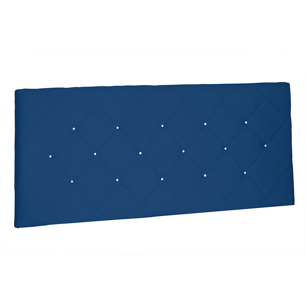 Cabeceira Painel Solteiro 0,90m Tânia Suede Azul Marinho - Pallazio