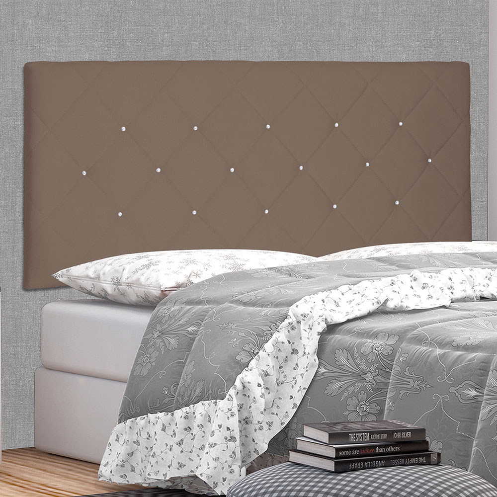 Cabeceira Painel Solteiro 0,90m Tânia Suede Caramelo - Pallazio