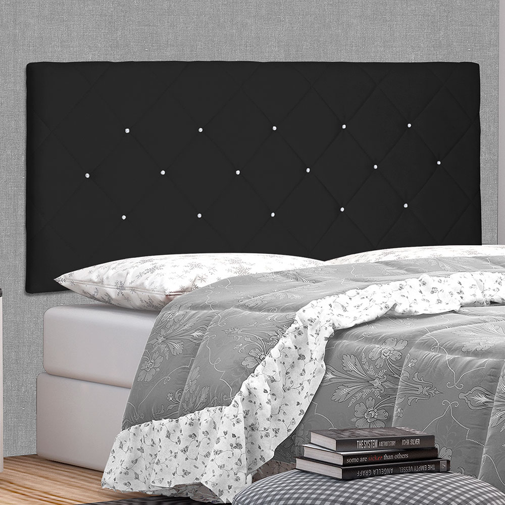 Cabeceira Painel Solteiro 0,90m Tânia Suede Preto - Pallazio
