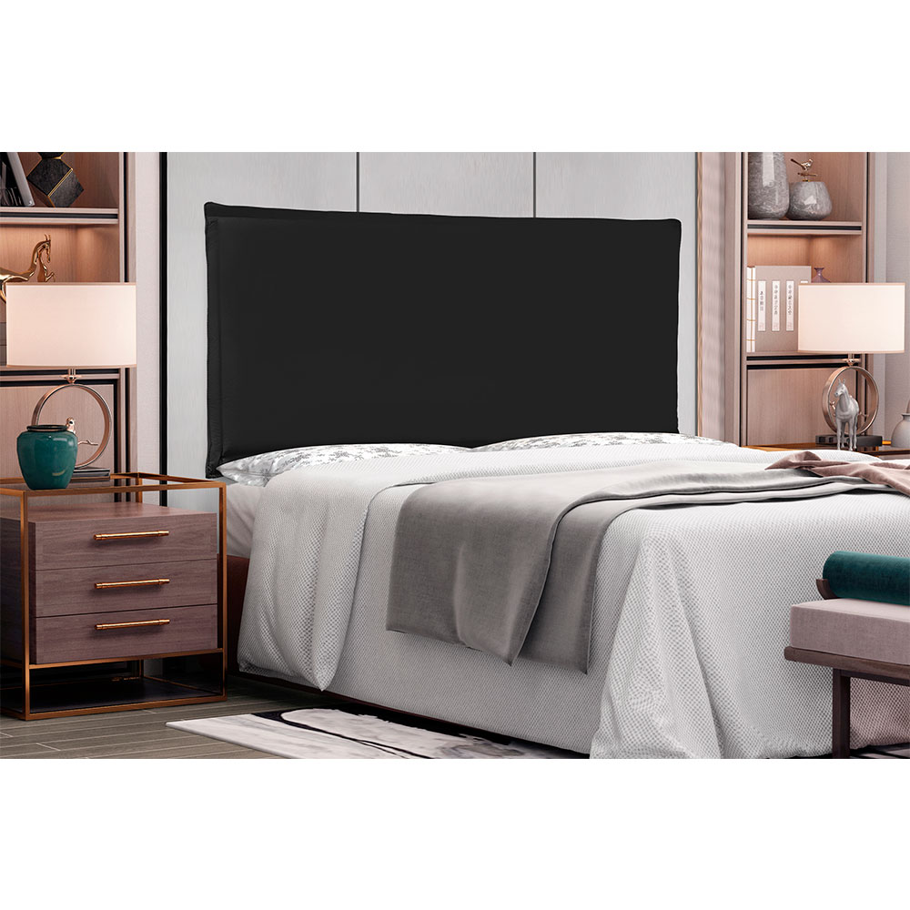 Cabeceira Painel Solteiro 0,90m Veneza Corano Preto - Pallazio