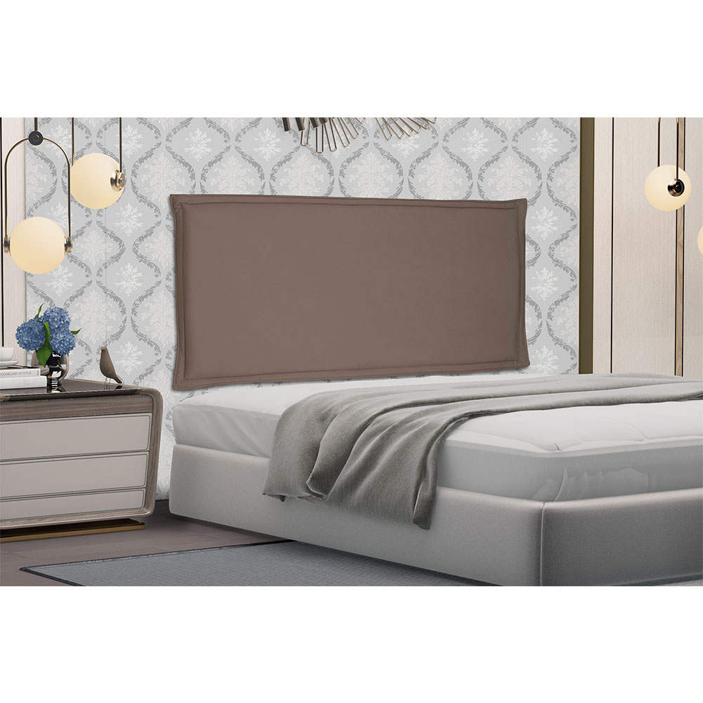 Cabeceira Painel Solteiro 0,90m Veneza Suede Caramelo - Pallazio