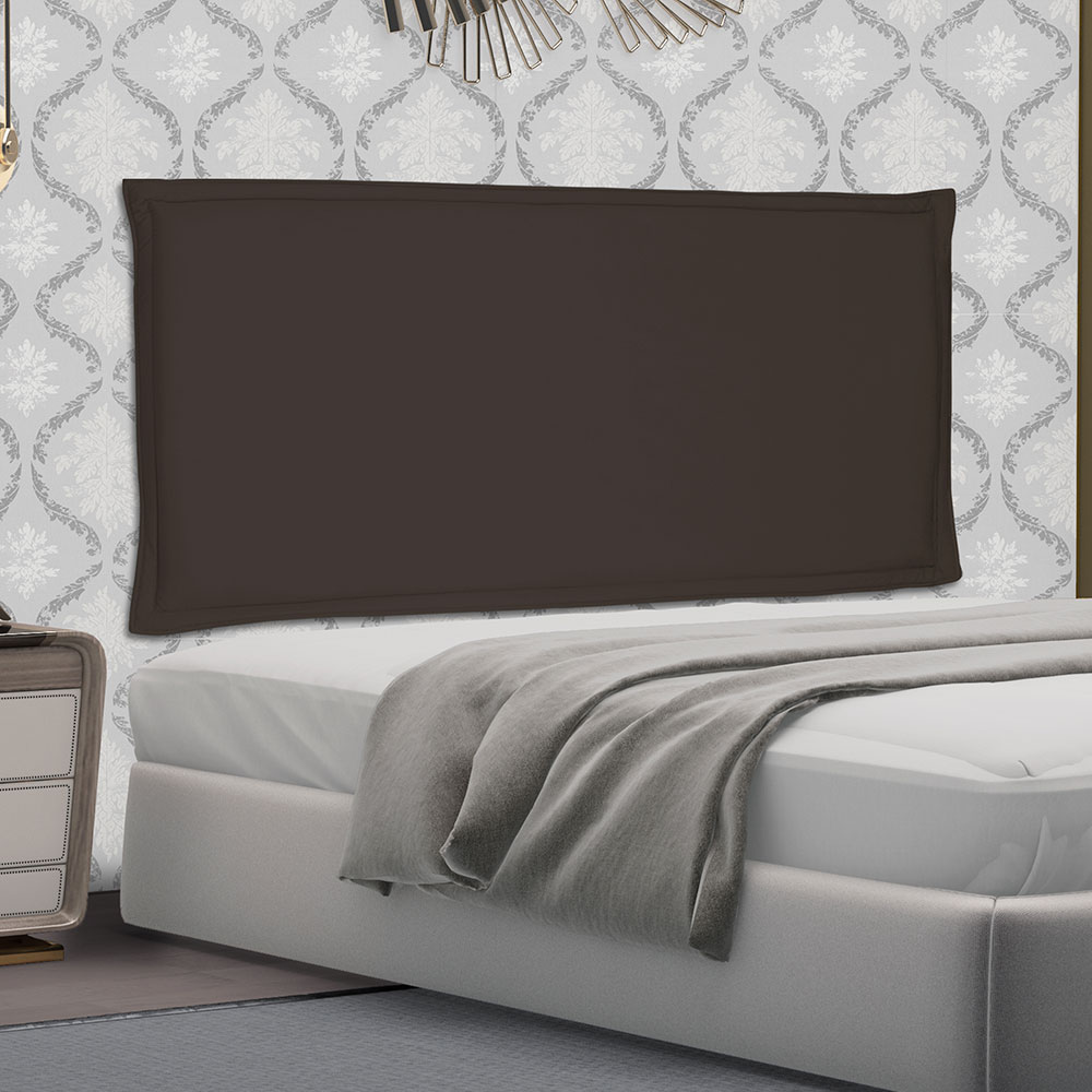 Cabeceira Painel Solteiro 0,90m Veneza Suede Marrom Café - Pallazio