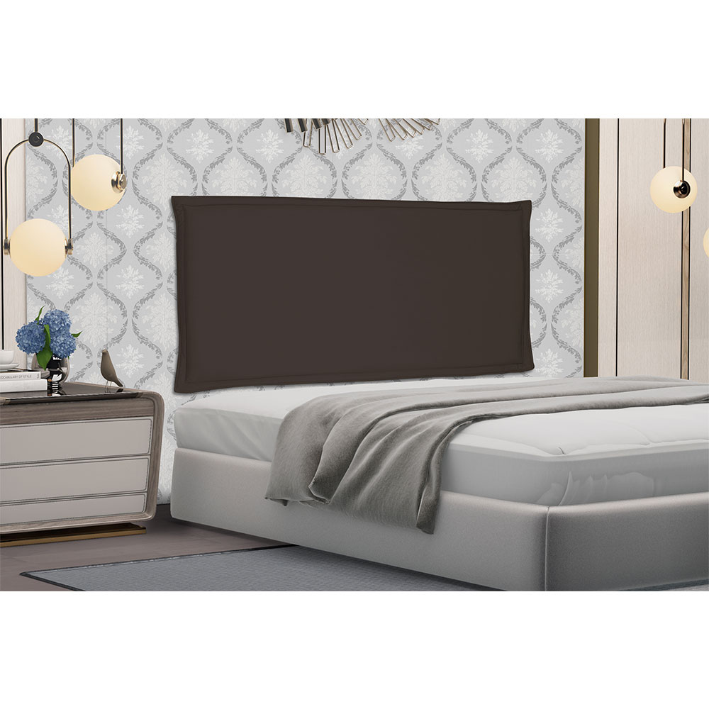 Cabeceira Painel Solteiro 0,90m Veneza Suede Marrom Café - Pallazio