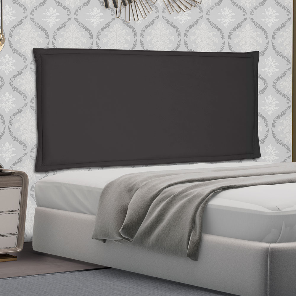 Cabeceira Painel Solteiro 0,90m Veneza Suede Preto - Pallazio