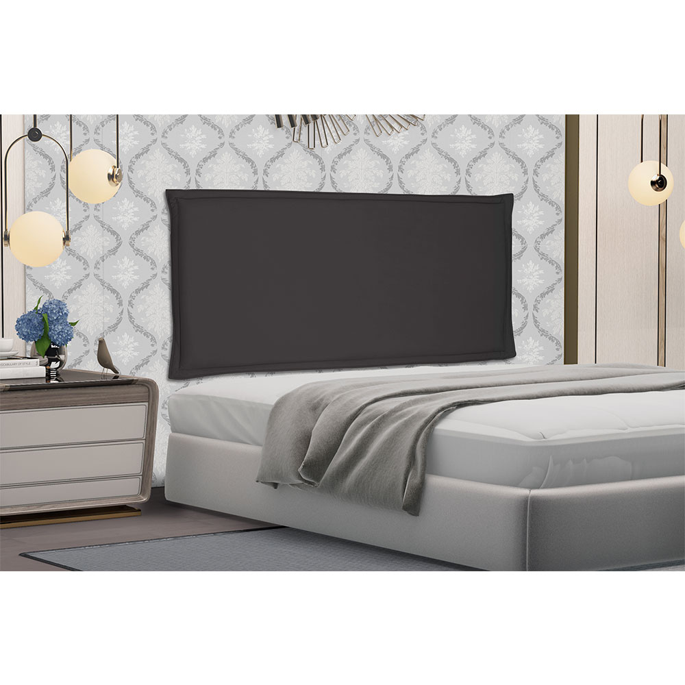 Cabeceira Painel Solteiro 0,90m Veneza Suede Preto - Pallazio