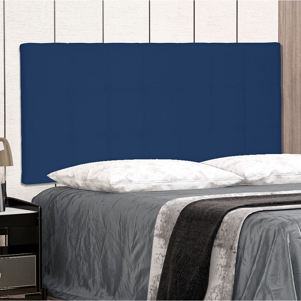 Cabeceira Painel Solteiro 0,90m Verona Suede Azul Marinho - Pallazio