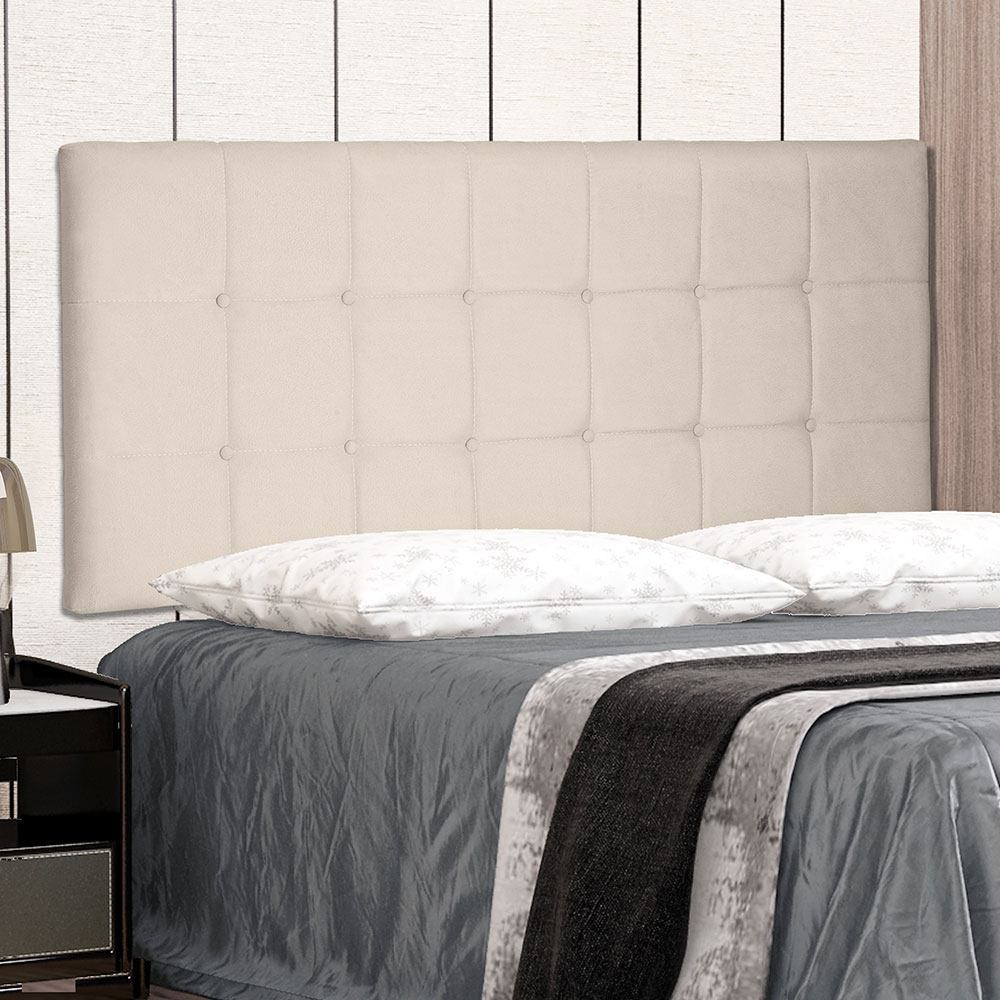 Cabeceira Painel Solteiro 0,90m Verona Suede Bege - Pallazio