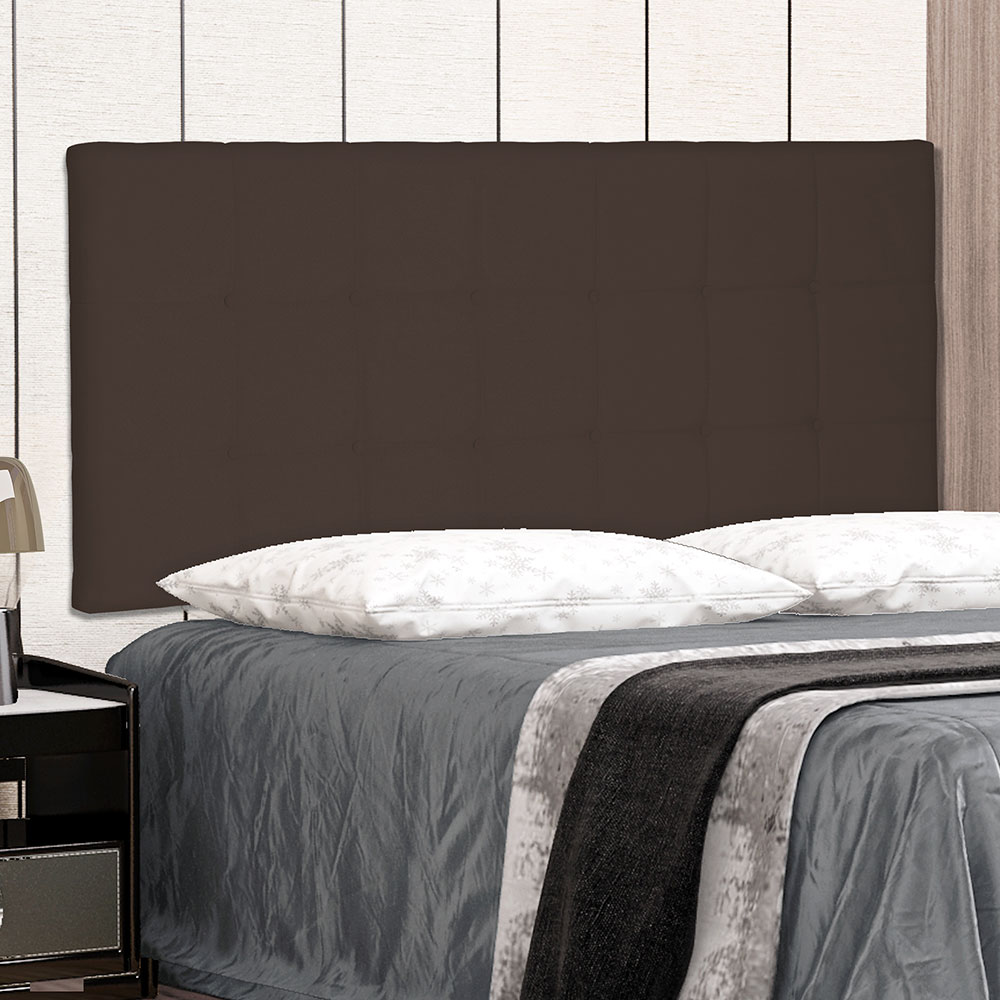 Cabeceira Painel Solteiro 0,90m Verona Suede Marrom Café - Pallazio