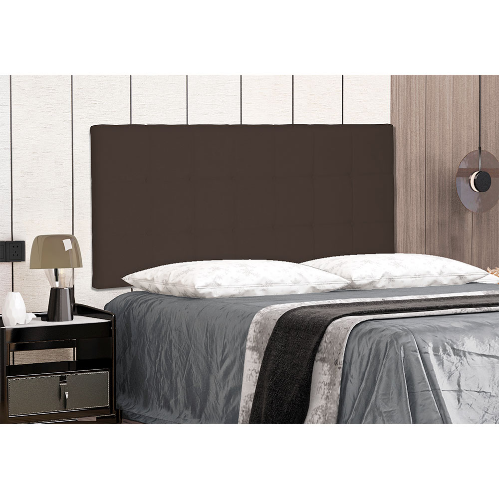 Cabeceira Painel Solteiro 0,90m Verona Suede Marrom Café - Pallazio
