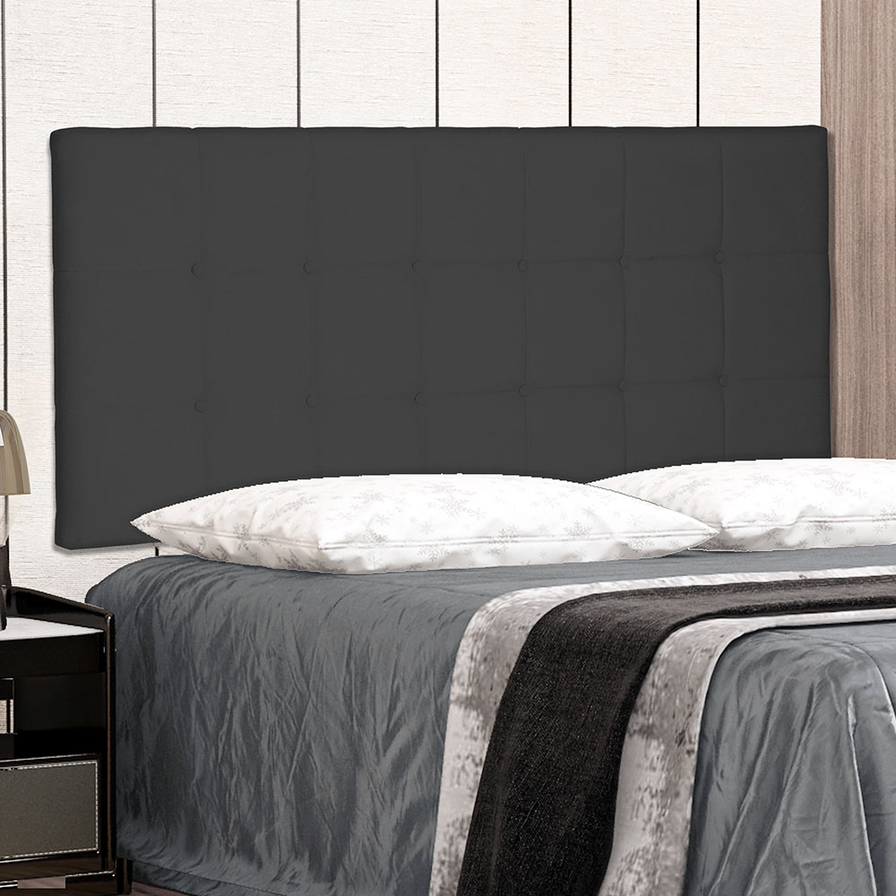 Cabeceira Painel Solteiro 0,90m Verona Suede Preto - Pallazio