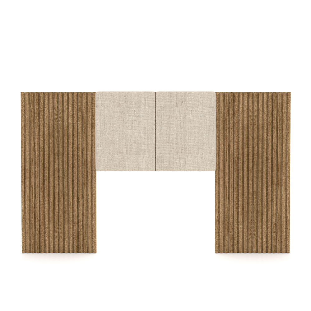 Cabeceira Painel Solteiro Ripado Nature e Linho Bege Sevilha 203 cm - Pallazio