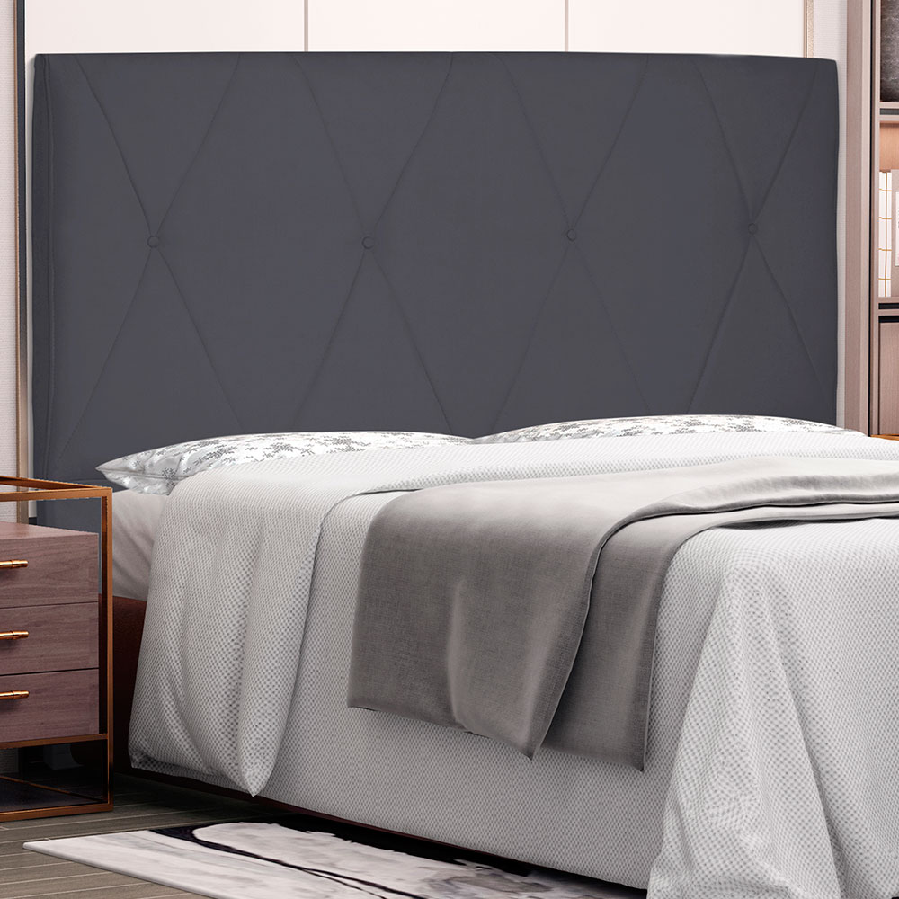 Cabeceira Queen 1,60m Aquilla Suede Cinza - Pallazio