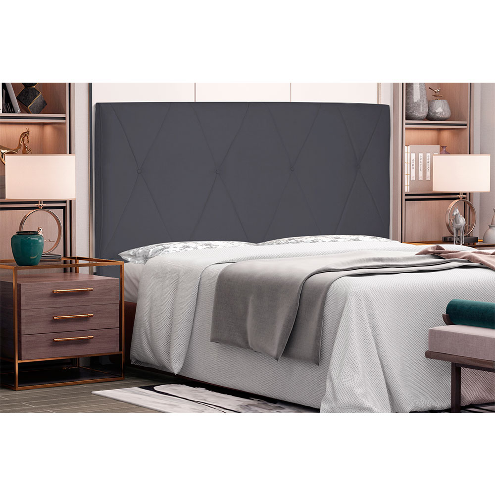 Cabeceira Queen 1,60m Aquilla Suede Cinza - Pallazio