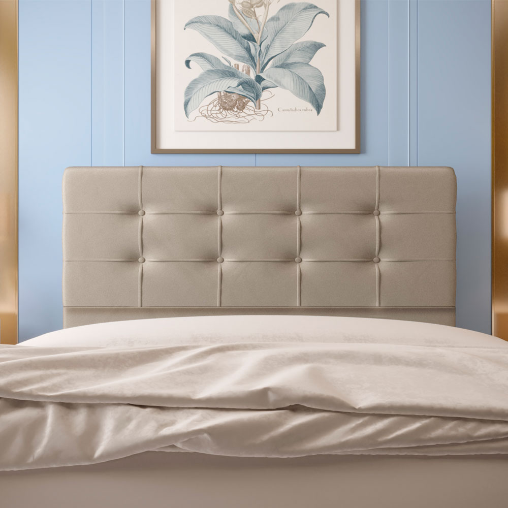 Cabeceira Queen 1,60m Atenas Suede Bege - Pallazio