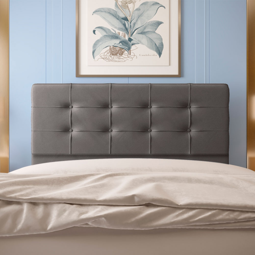 Cabeceira Queen 1,60m Atenas Suede Cinza - Pallazio