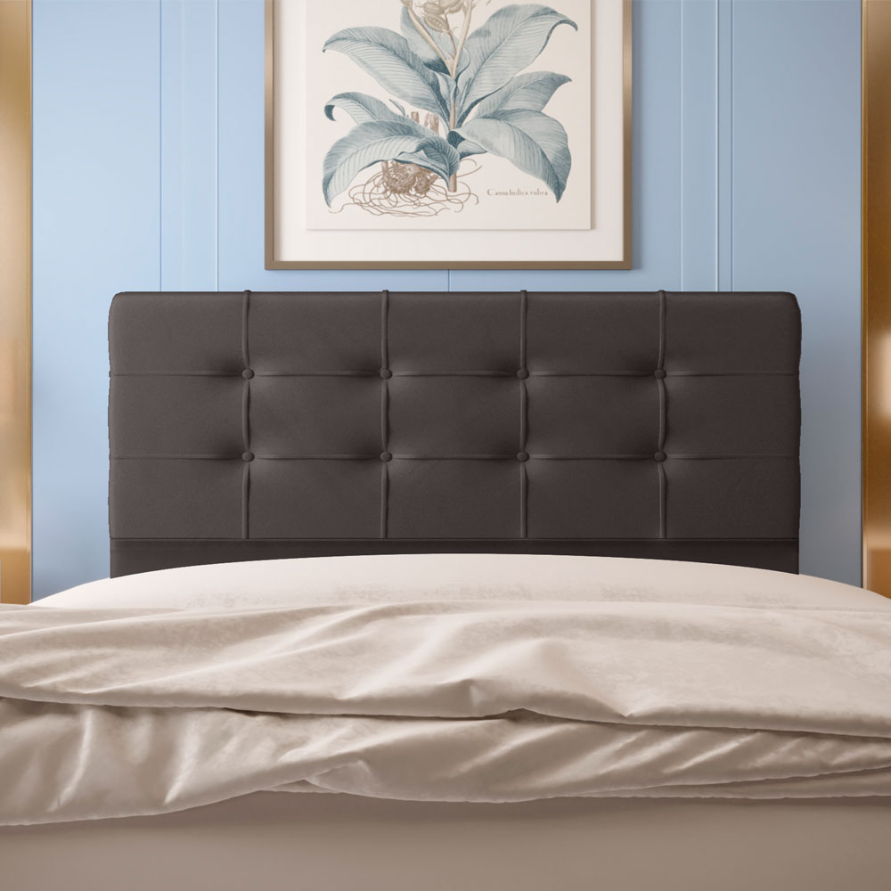 Cabeceira Queen 1,60m Atenas Suede Marrom - Pallazio