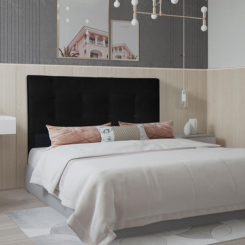 Cabeceira Queen 1,60m Berlim Corano Preto - Pallazio