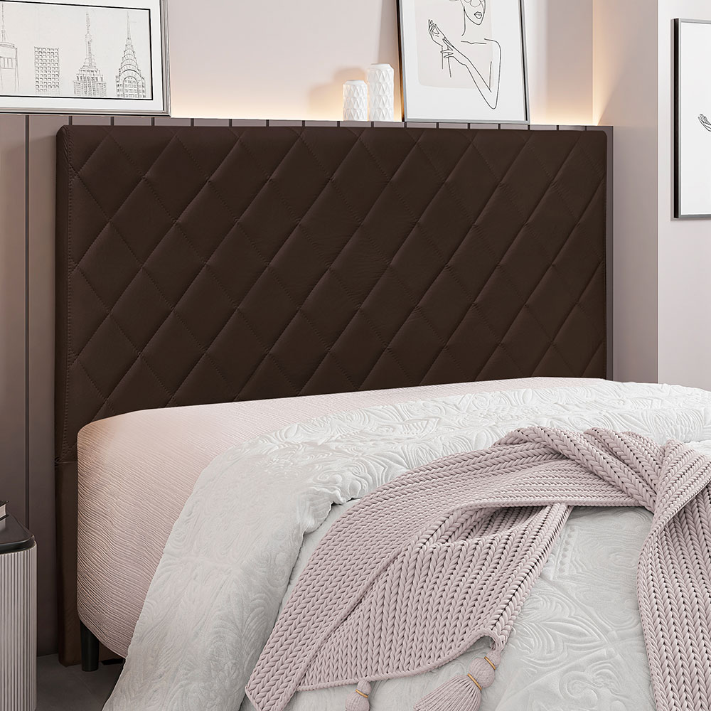 Cabeceira Queen 1,60m Córdoba Suede Marrom - Pallazio