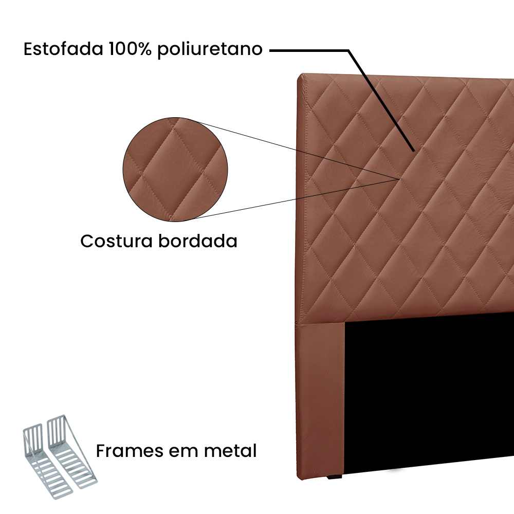 Cabeceira Queen 1,60m Esmeralda Veludo Cobre - Pallazio