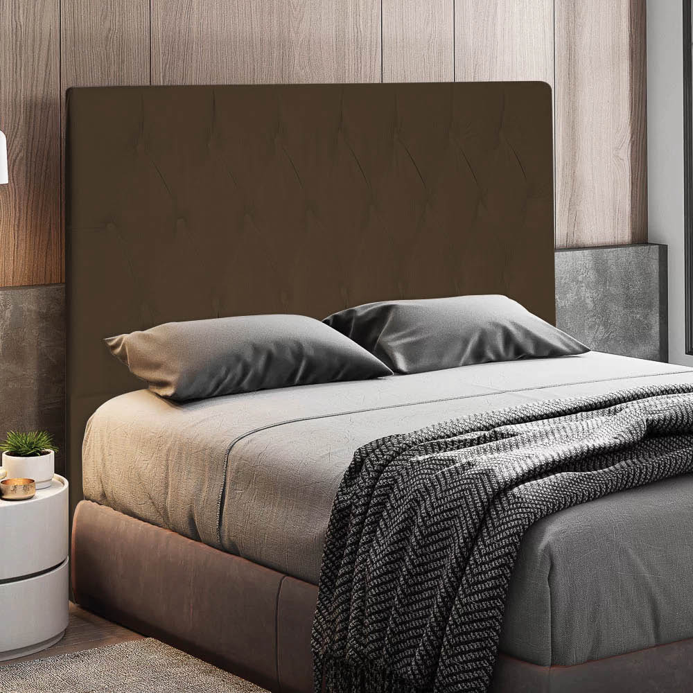 Cabeceira Queen 1,60m Estocolmo Suede Marrom - Pallazio