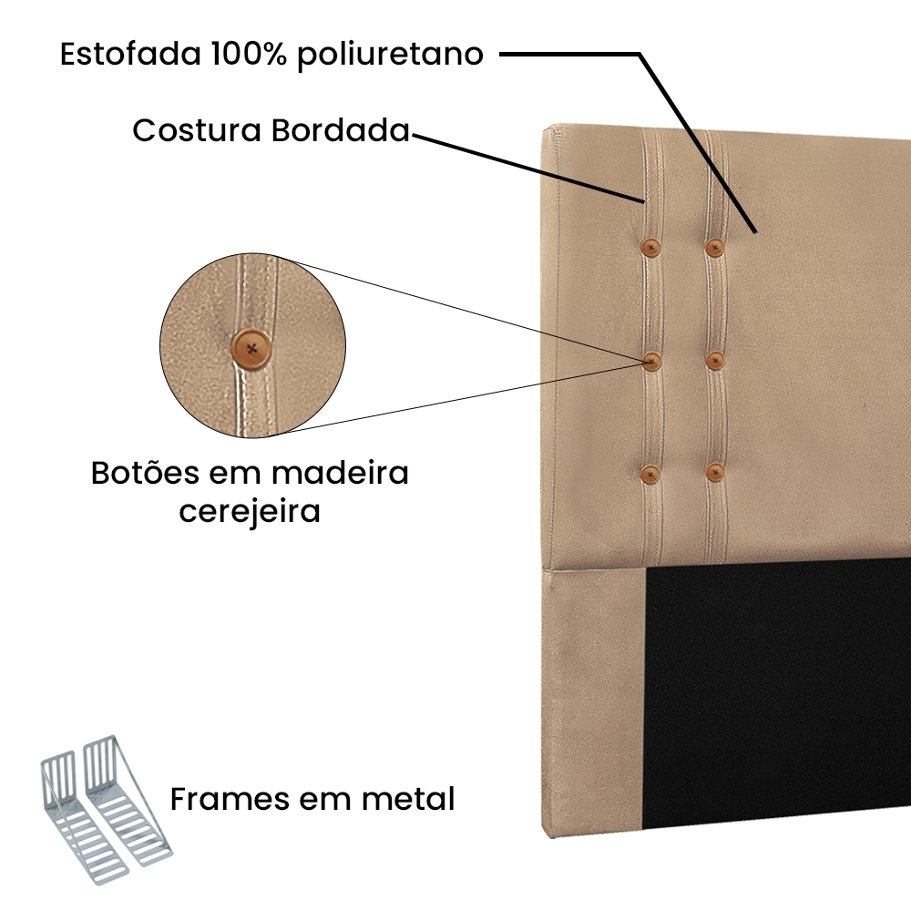 Cabeceira Queen 1,60m Genova Suede - Pallazio