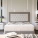 Cabeceira Queen 1,60m Havana Suede Bege com Corino Branco - Pallazio