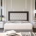 Cabeceira Queen 1,60m Havana Suede Marrom com Corino Branco - Pallazio